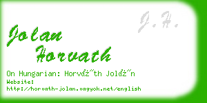 jolan horvath business card